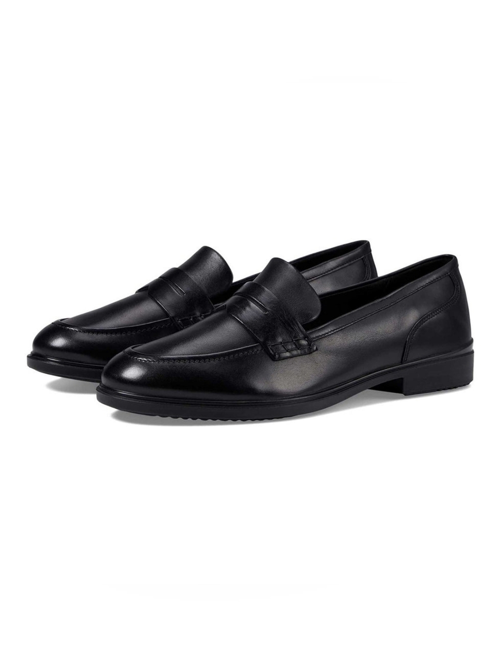 Ecco Dress Penny Black Loafers Chunky Leather